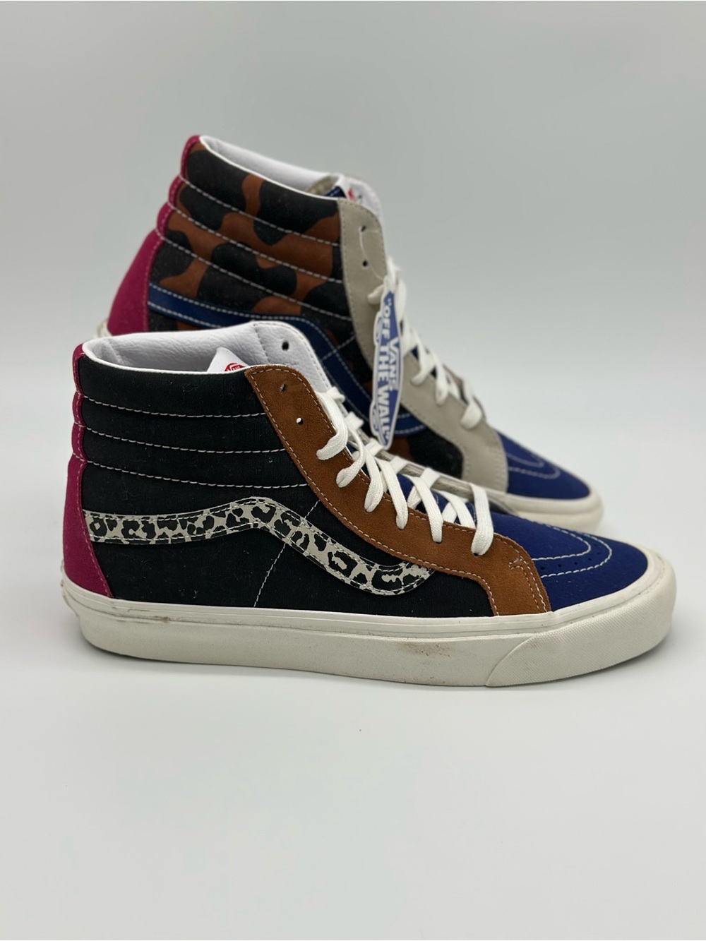 Vans Multi-Color High Top Sneakers with Leopard and Suede Accents